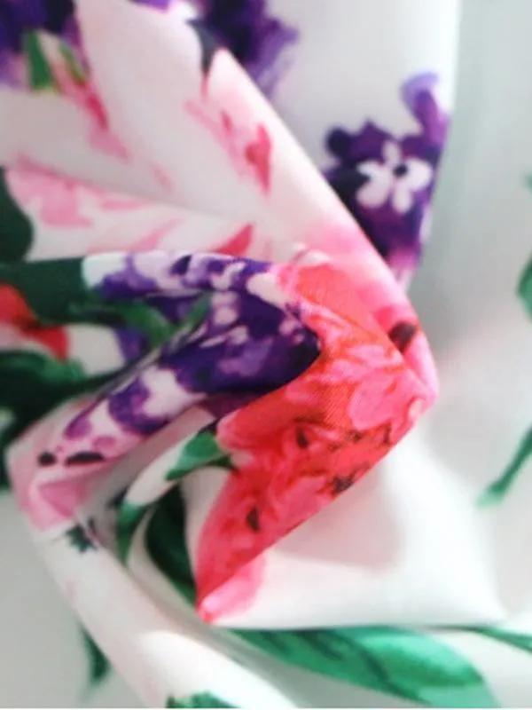1950s Floral Belted Swing Dress
