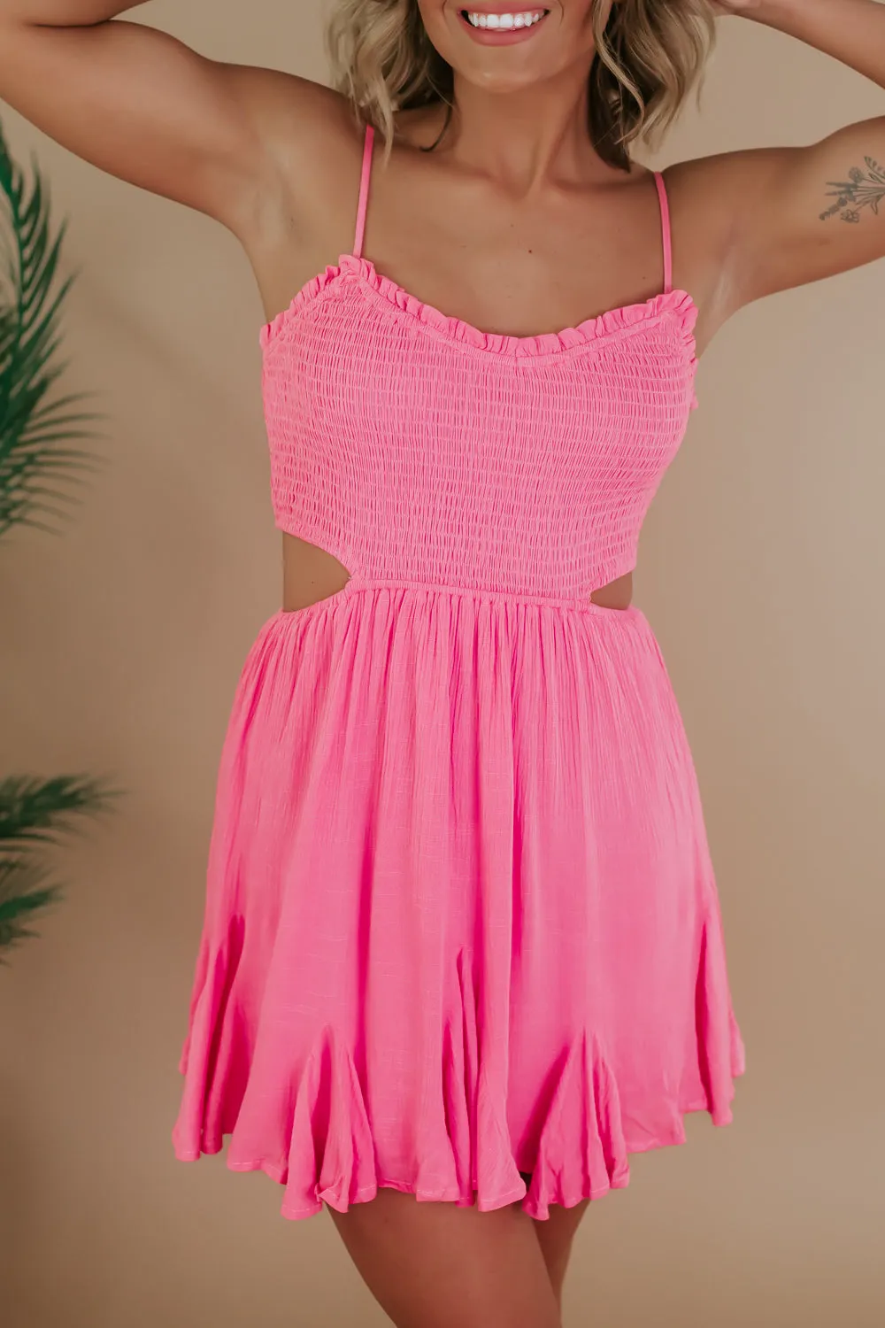 All The Above Mini Dress, Coral