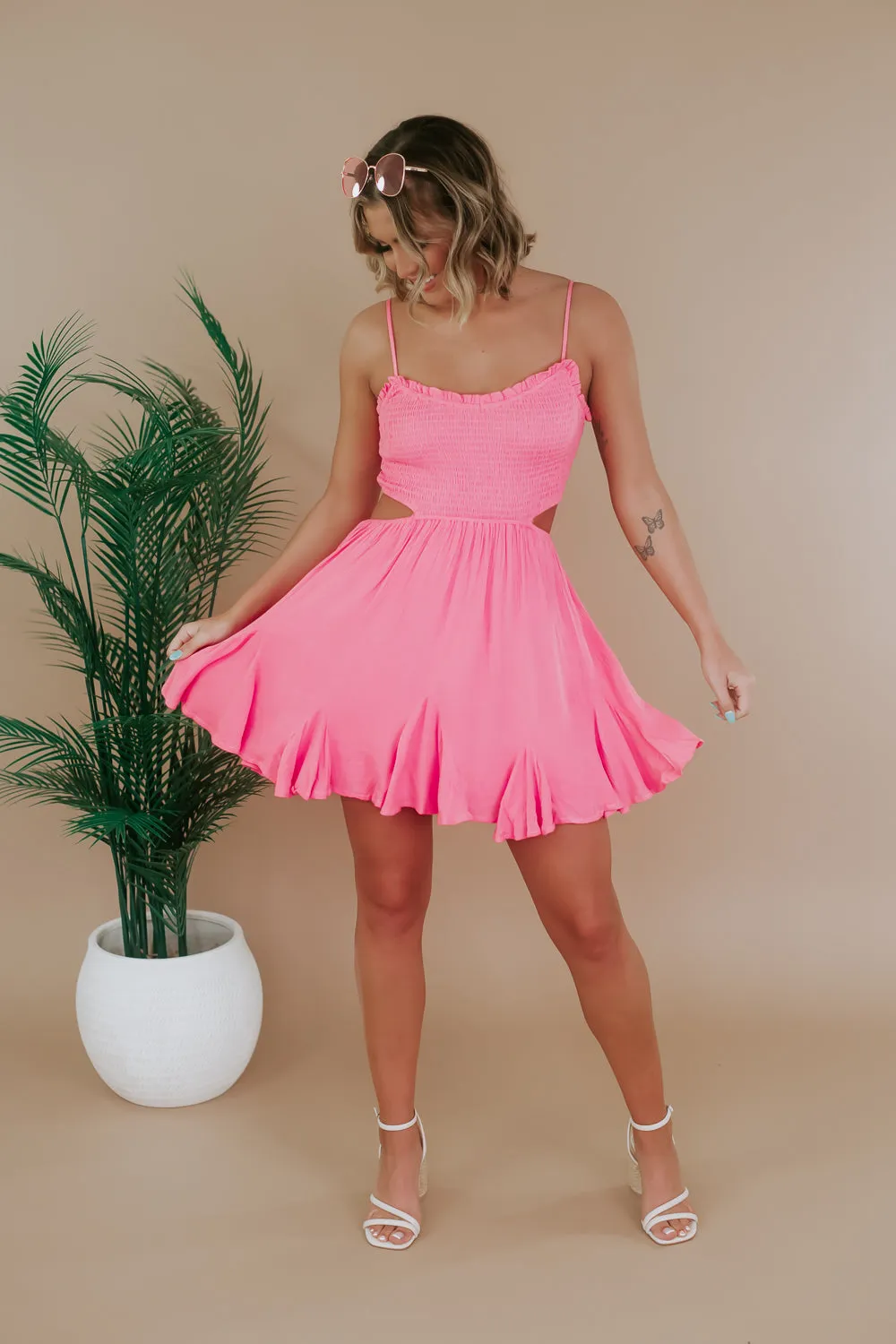 All The Above Mini Dress, Coral