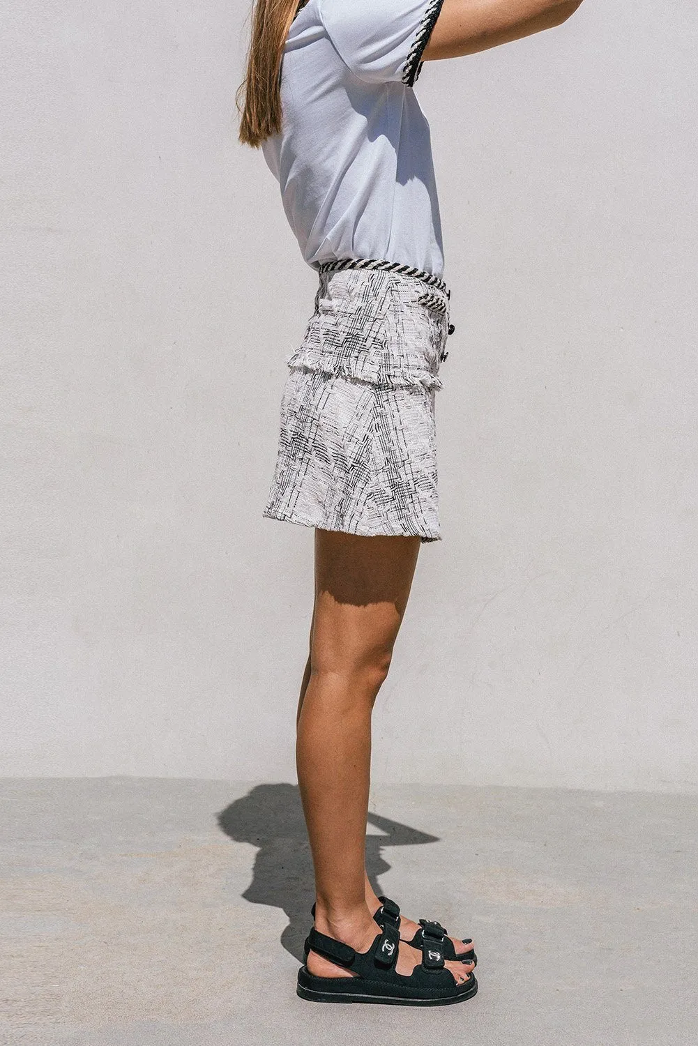 Ambre Tweed Mini Skirt