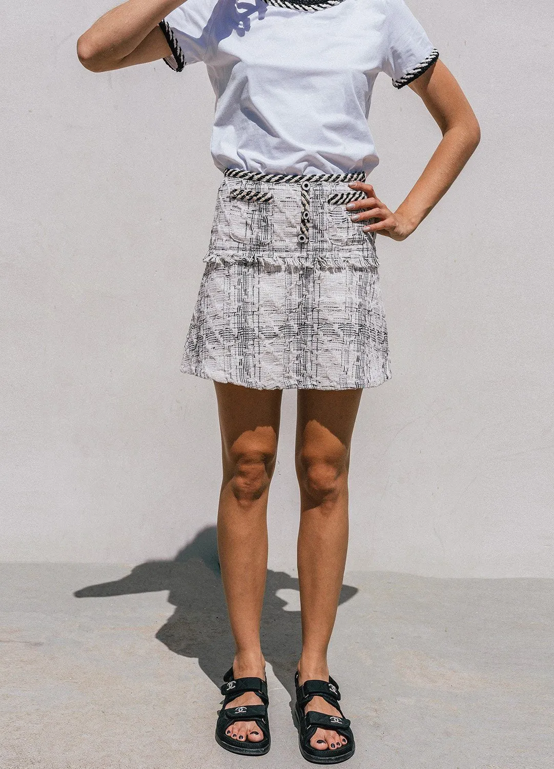 Ambre Tweed Mini Skirt