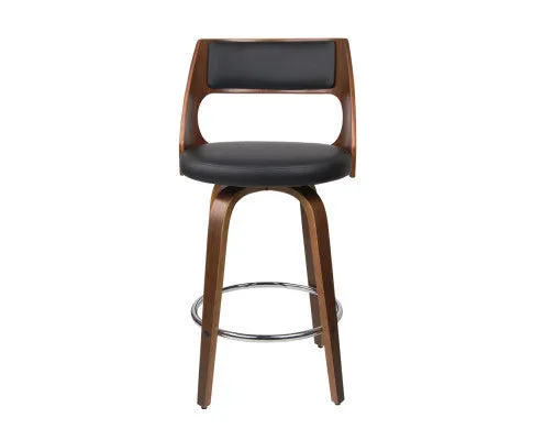 Artiss Set of 4 Wooden Bar Stools PU Leather - Black and Wood