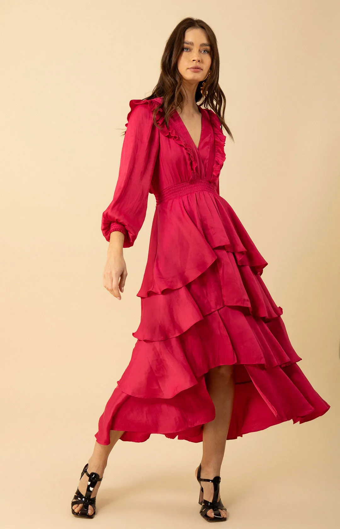 Astrid Solid Tiered Dress