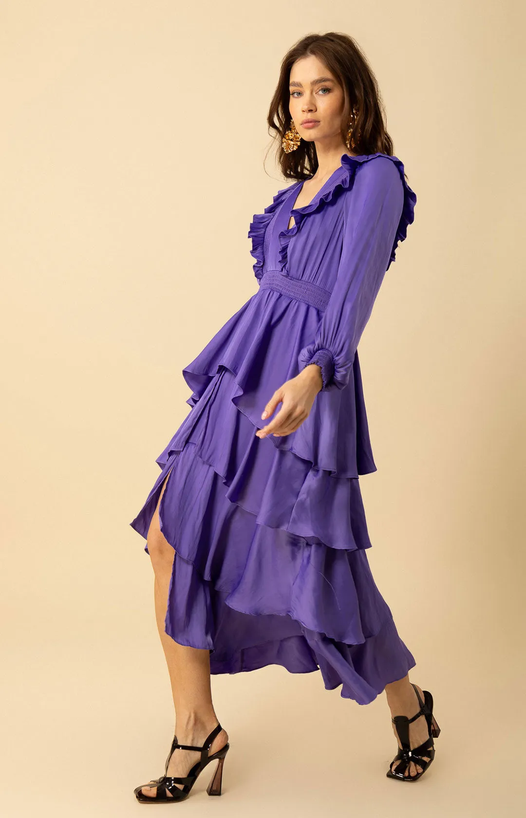 Astrid Solid Tiered Dress