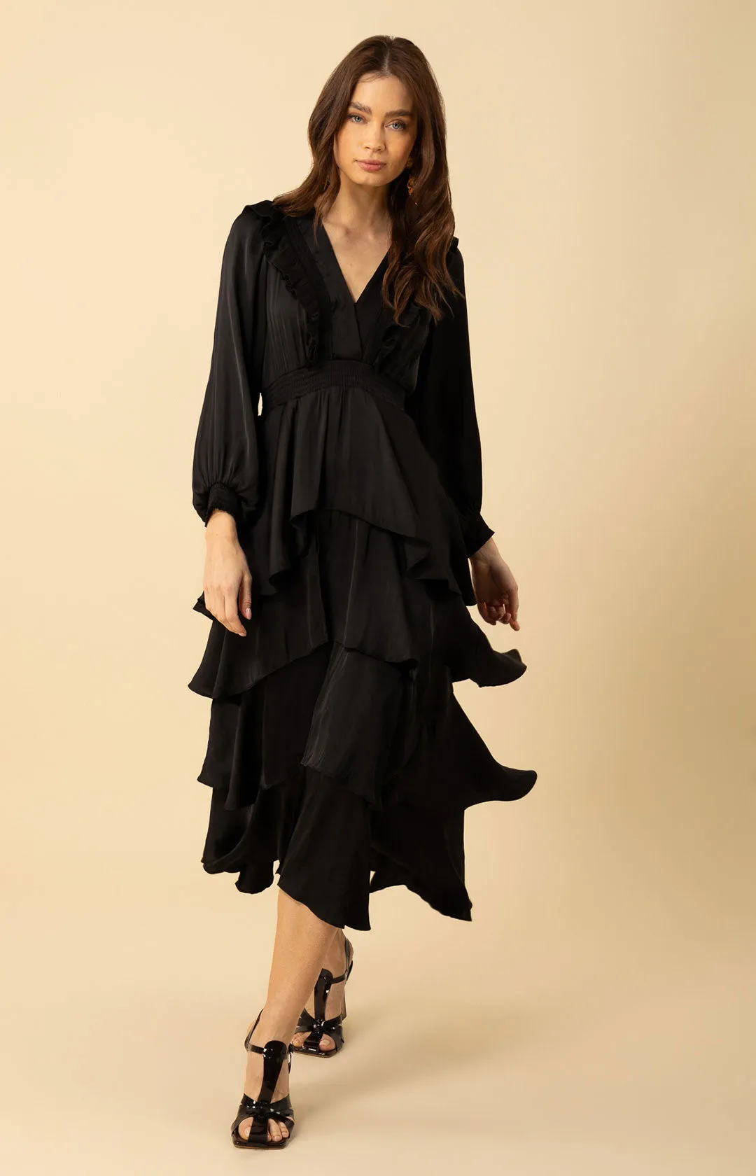 Astrid Solid Tiered Dress