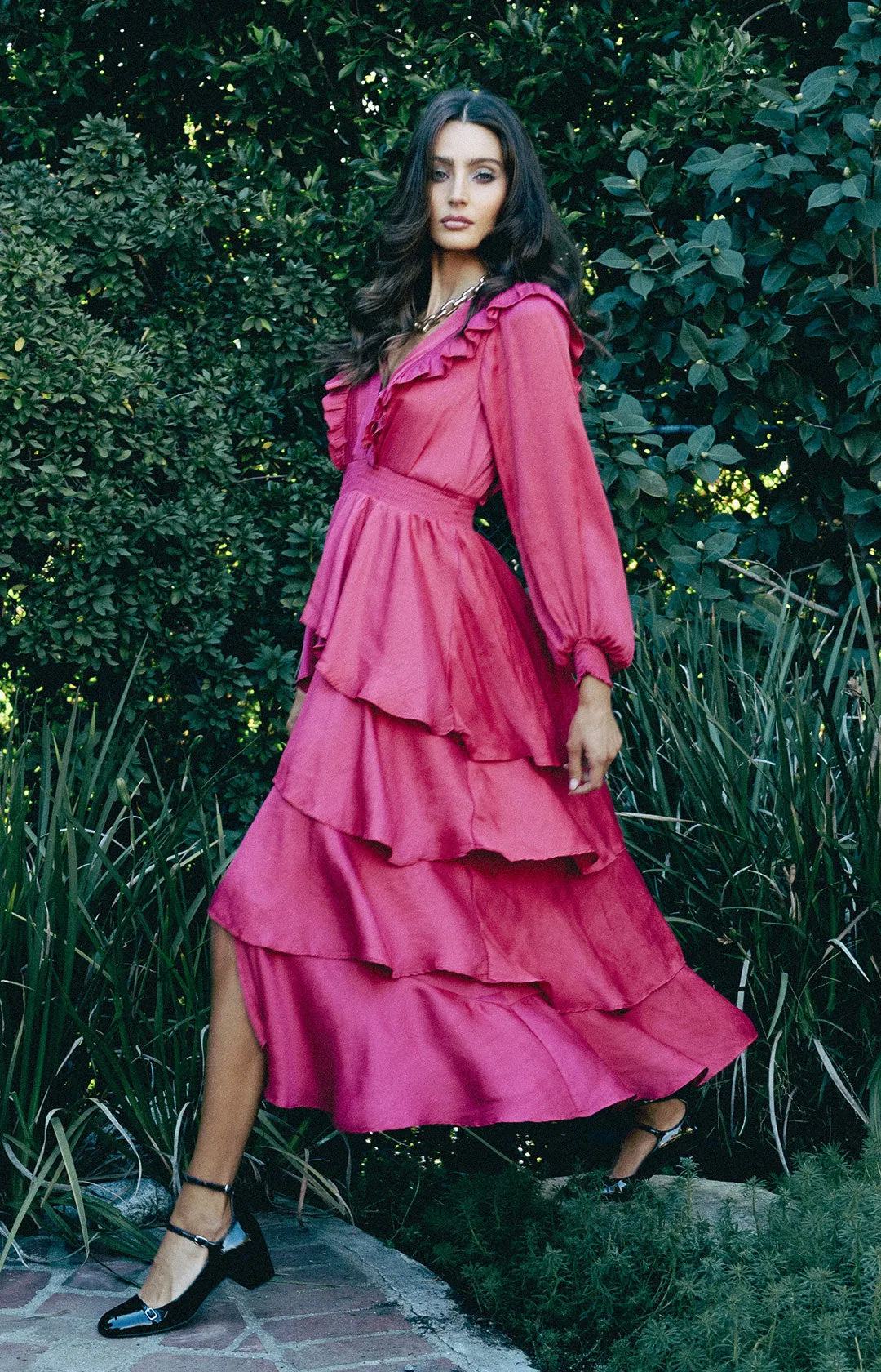 Astrid Solid Tiered Dress