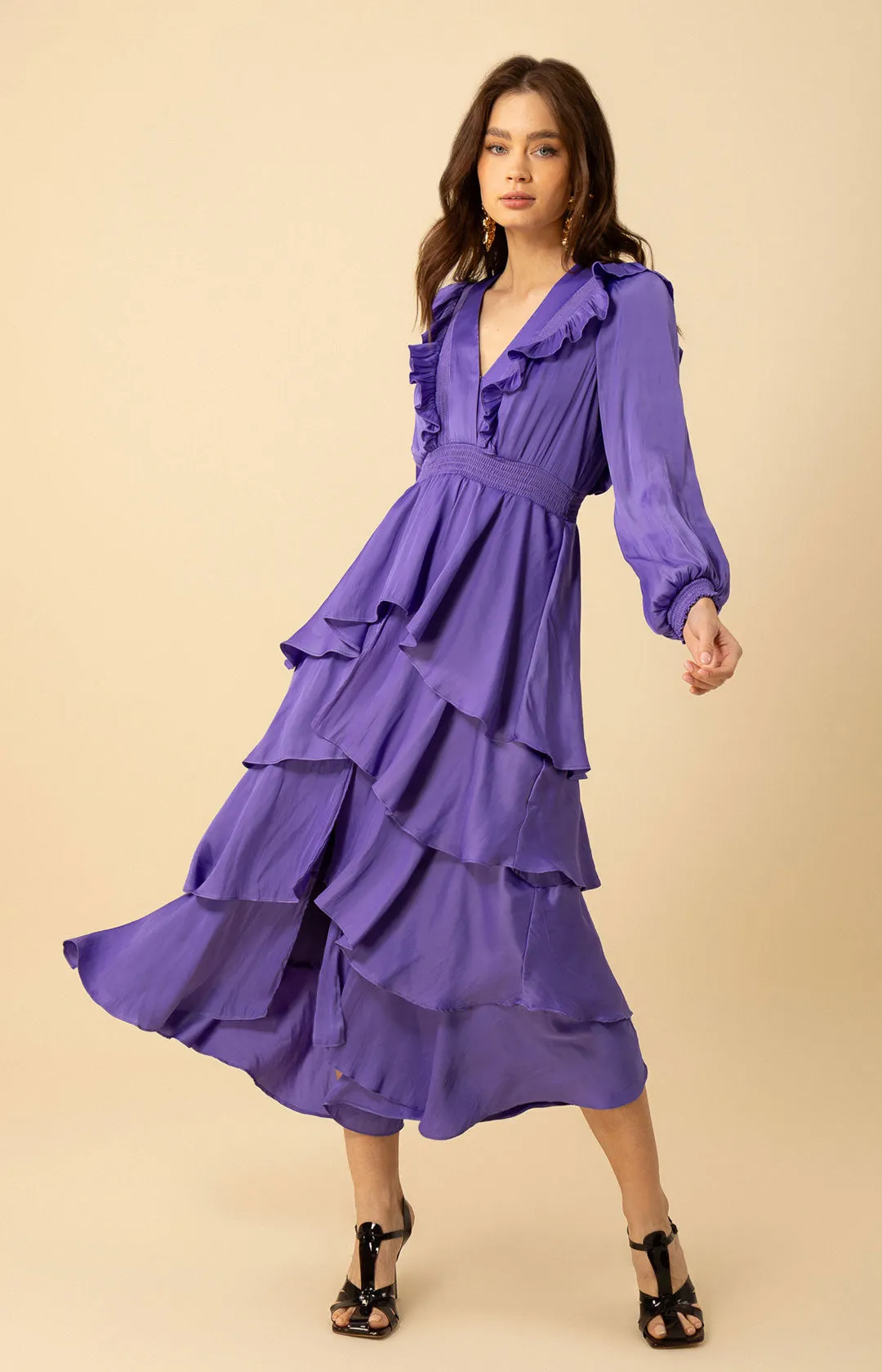 Astrid Solid Tiered Dress