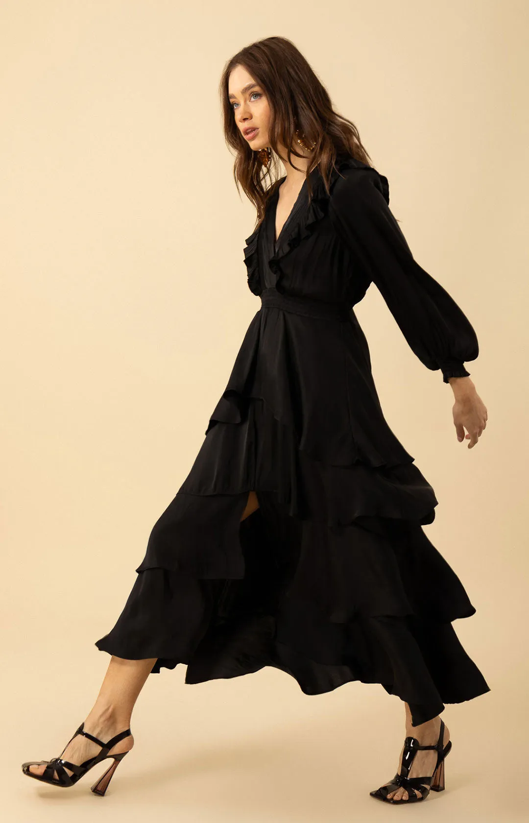 Astrid Solid Tiered Dress
