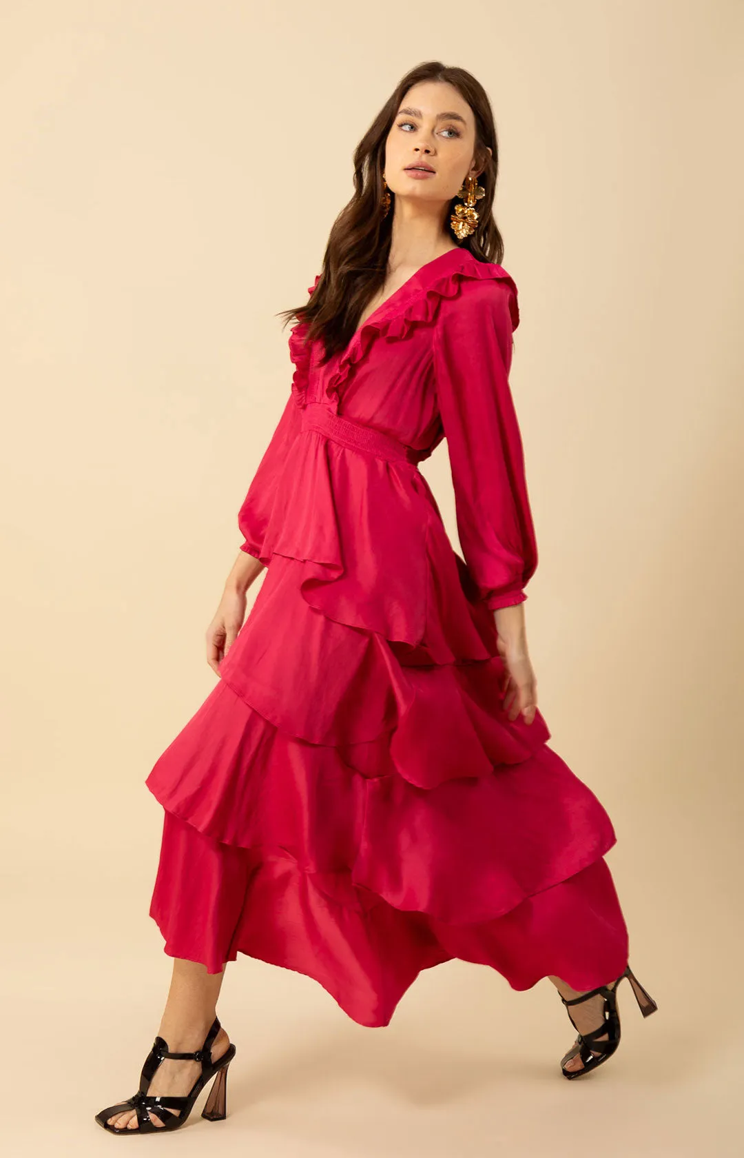 Astrid Solid Tiered Dress