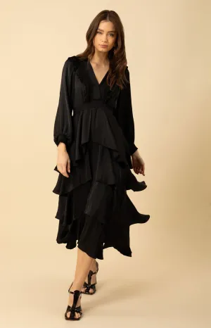 Astrid Solid Tiered Dress