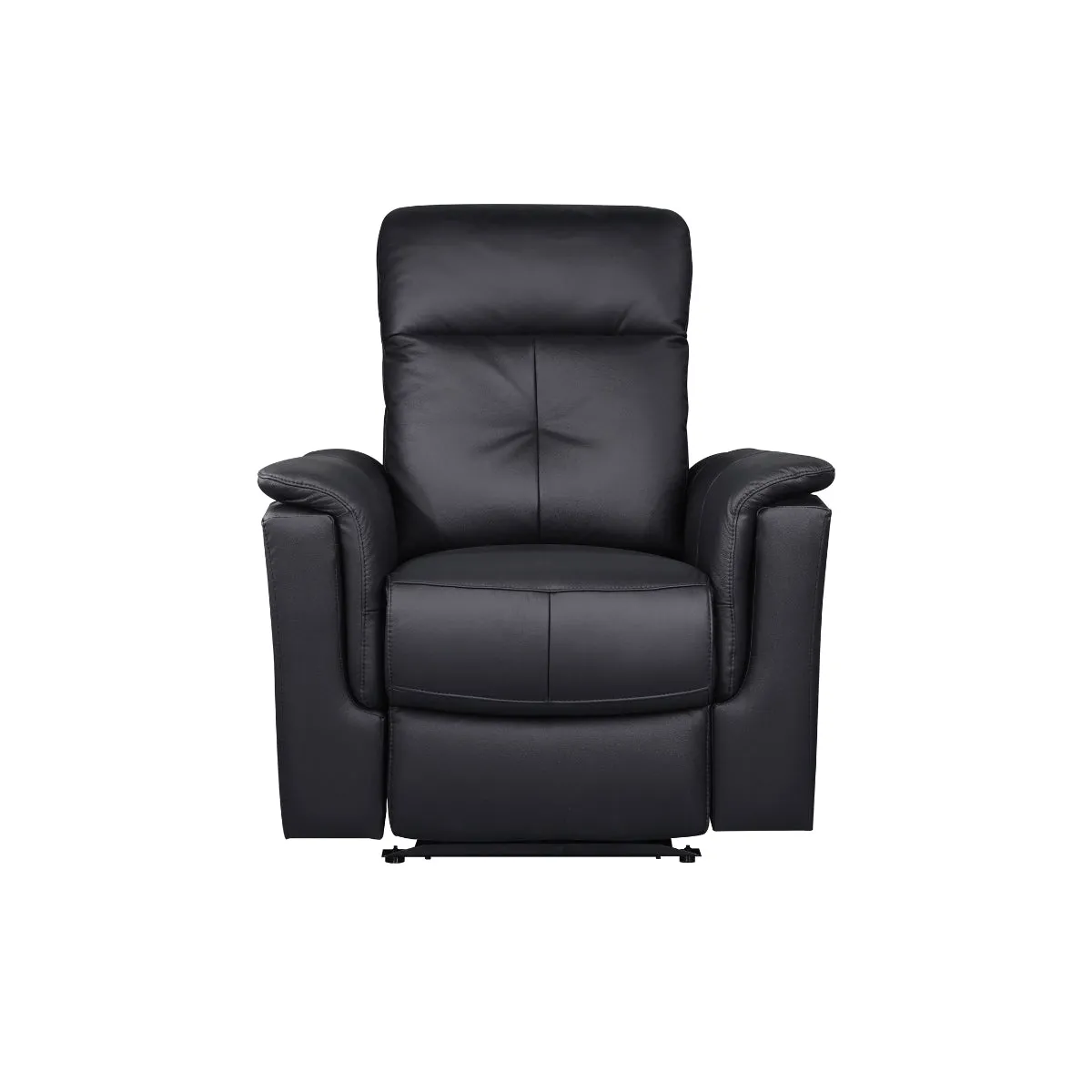 Black Leather Power Glider Recliner with USB Charging