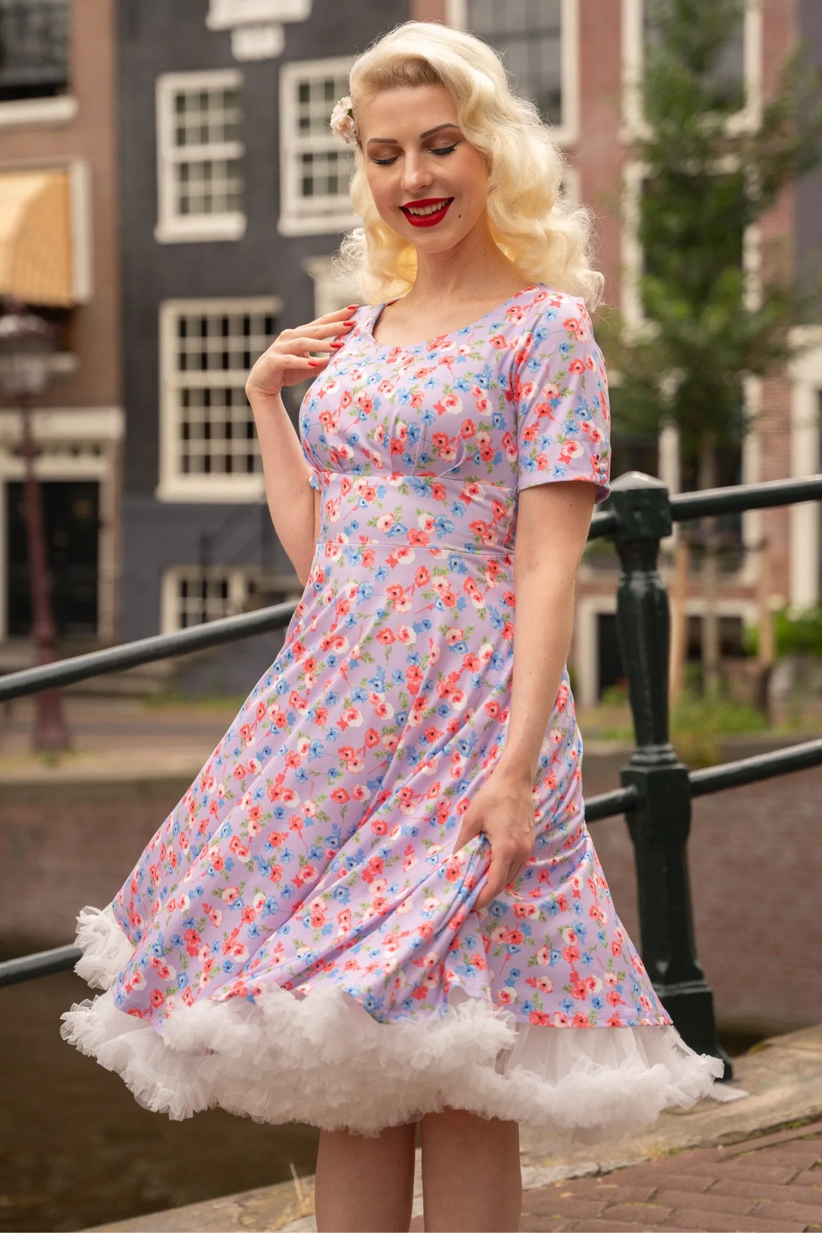 Brenda Lilac Floral A-line Dress