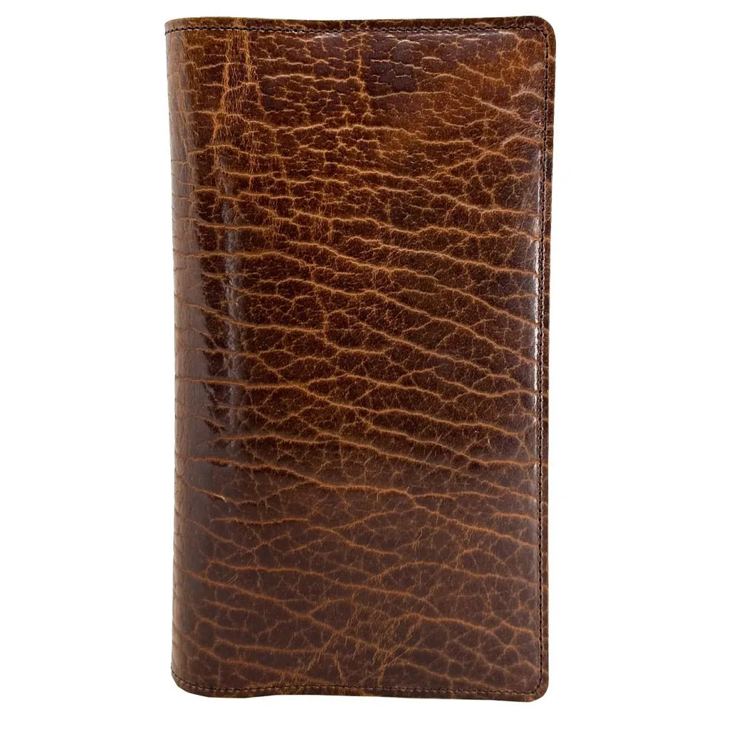 Glazed Shrunk Bison Checkbook Cover