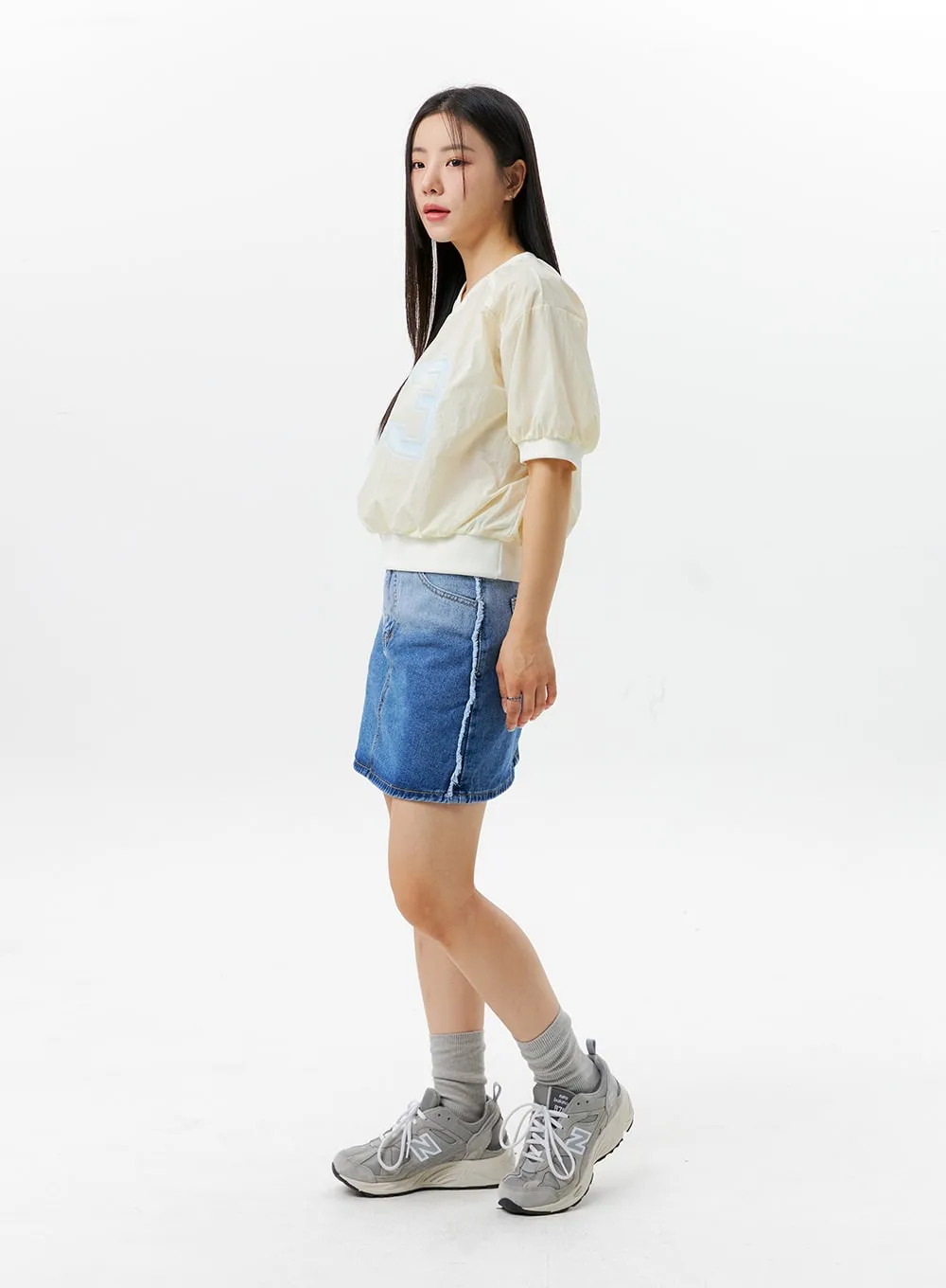 Gradient Denim Mini Skirt OG301