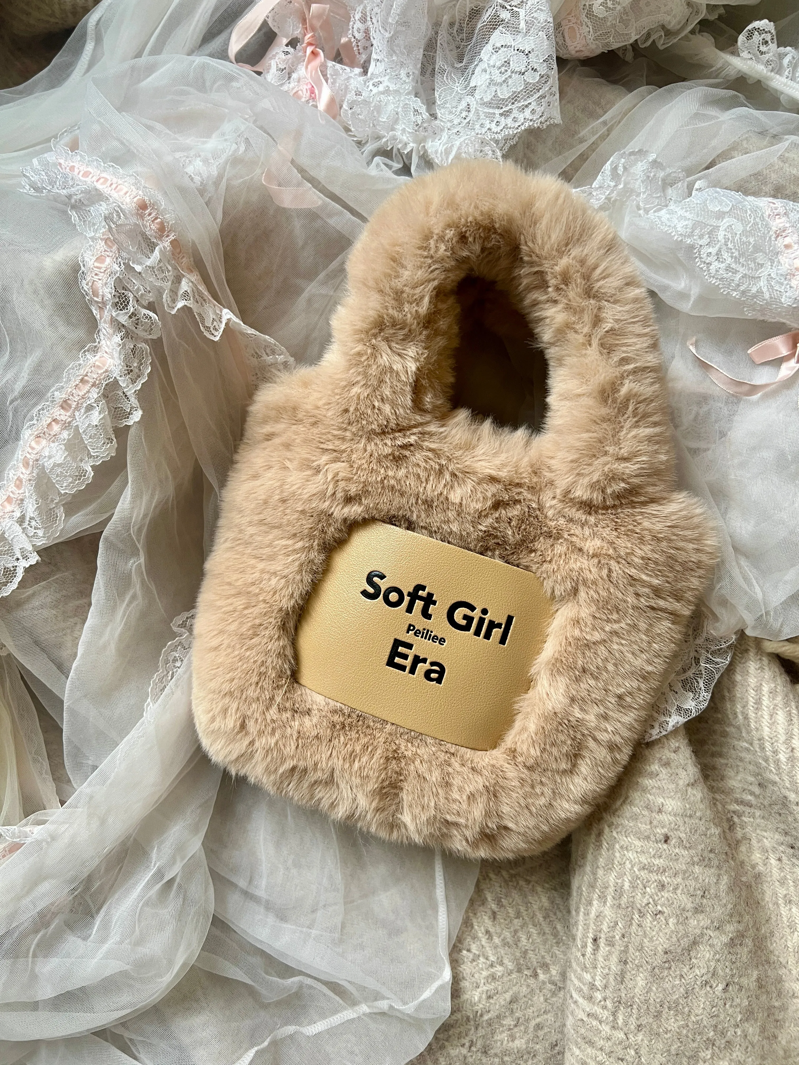 In My Soft Girl Era Faux Fur Mini Hand Bag