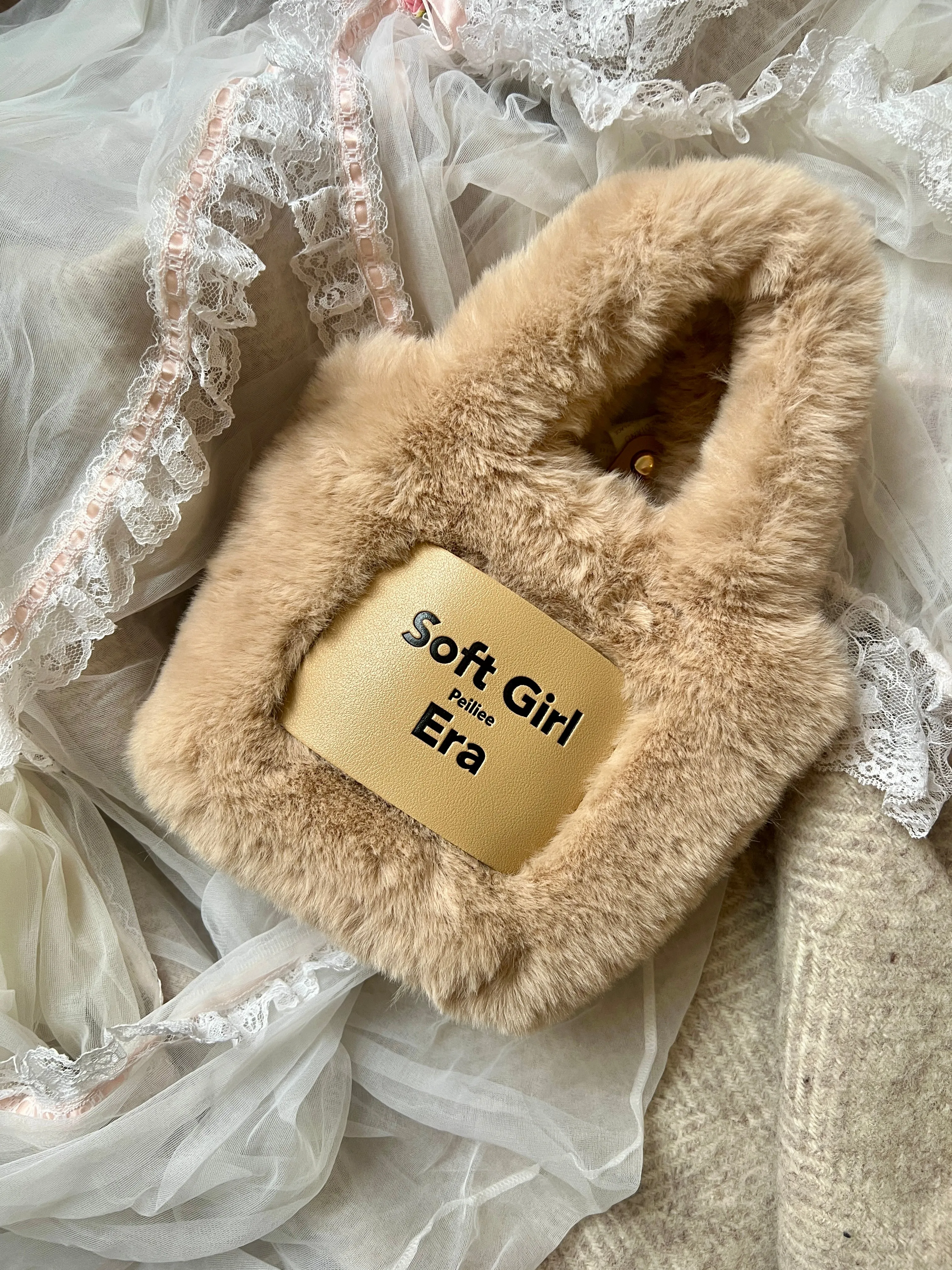 In My Soft Girl Era Faux Fur Mini Hand Bag