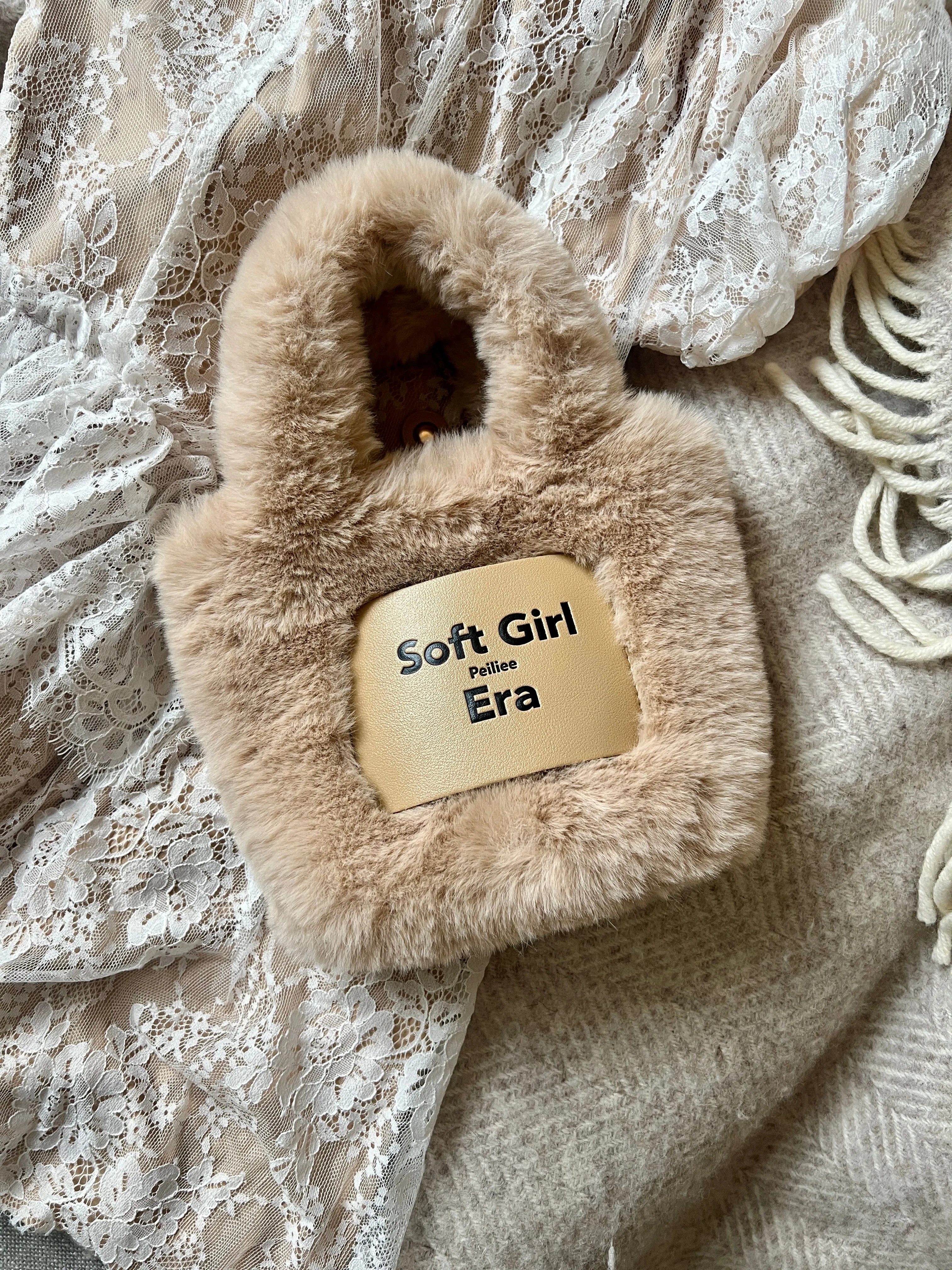 In My Soft Girl Era Faux Fur Mini Hand Bag