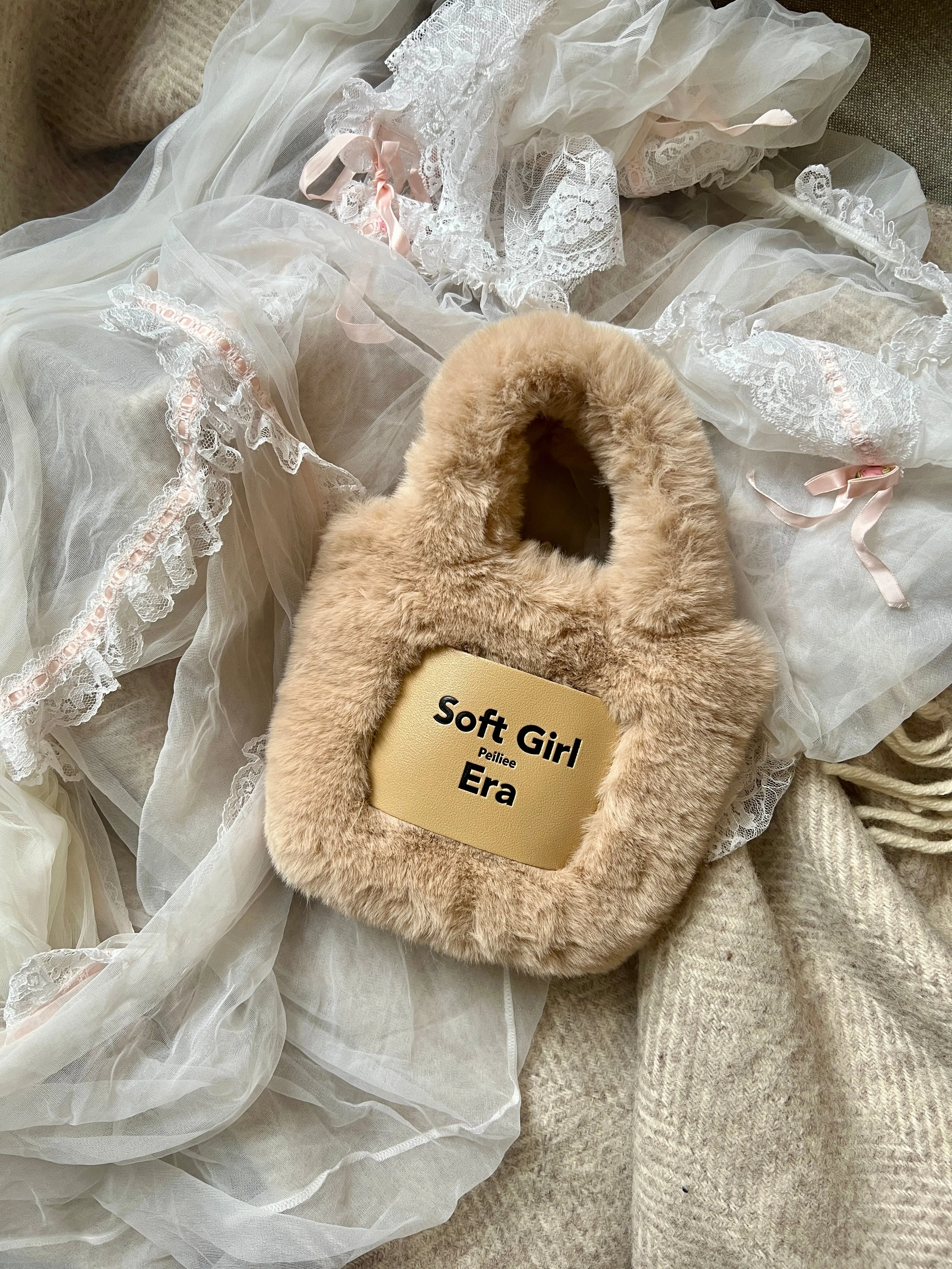 In My Soft Girl Era Faux Fur Mini Hand Bag
