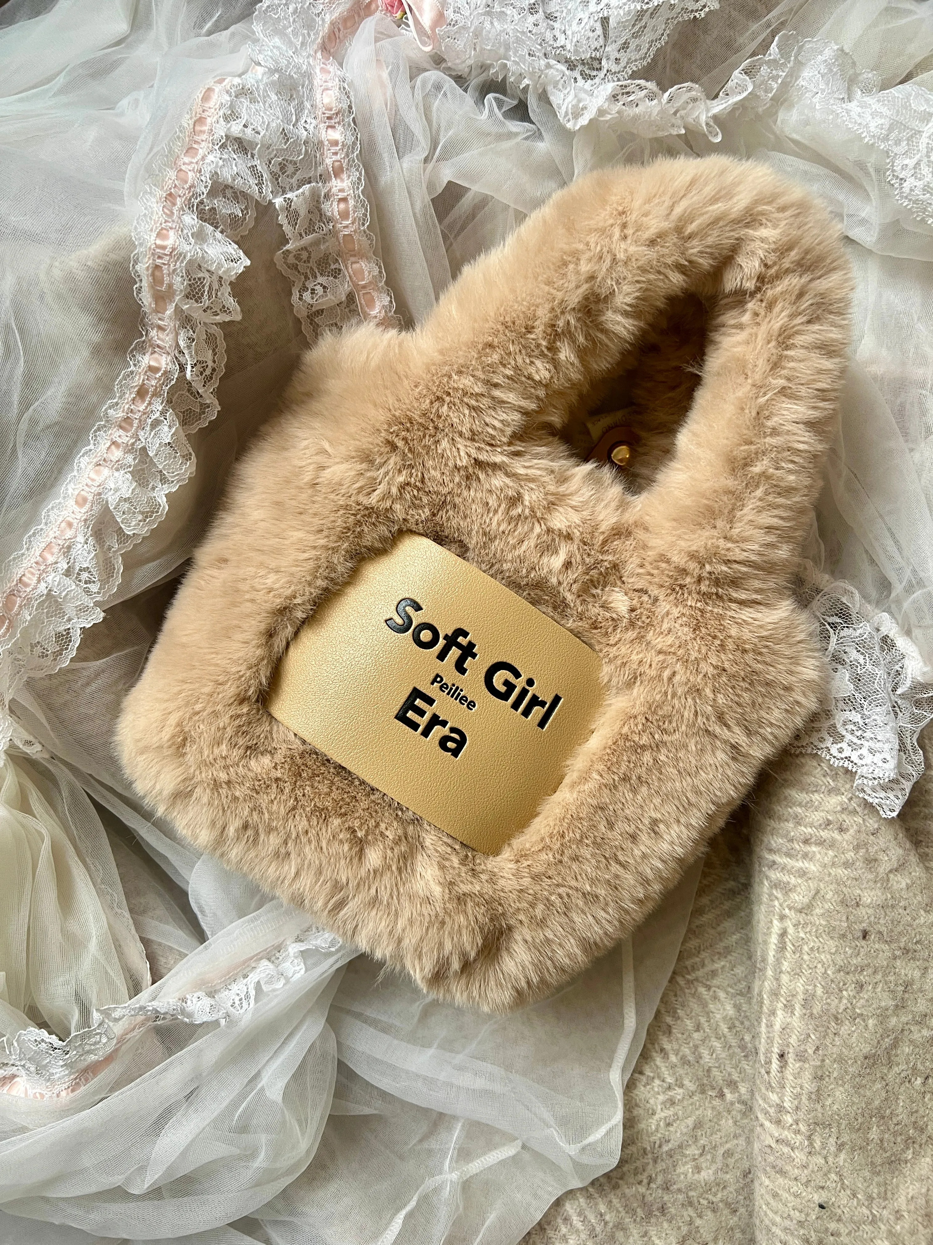 In My Soft Girl Era Faux Fur Mini Hand Bag
