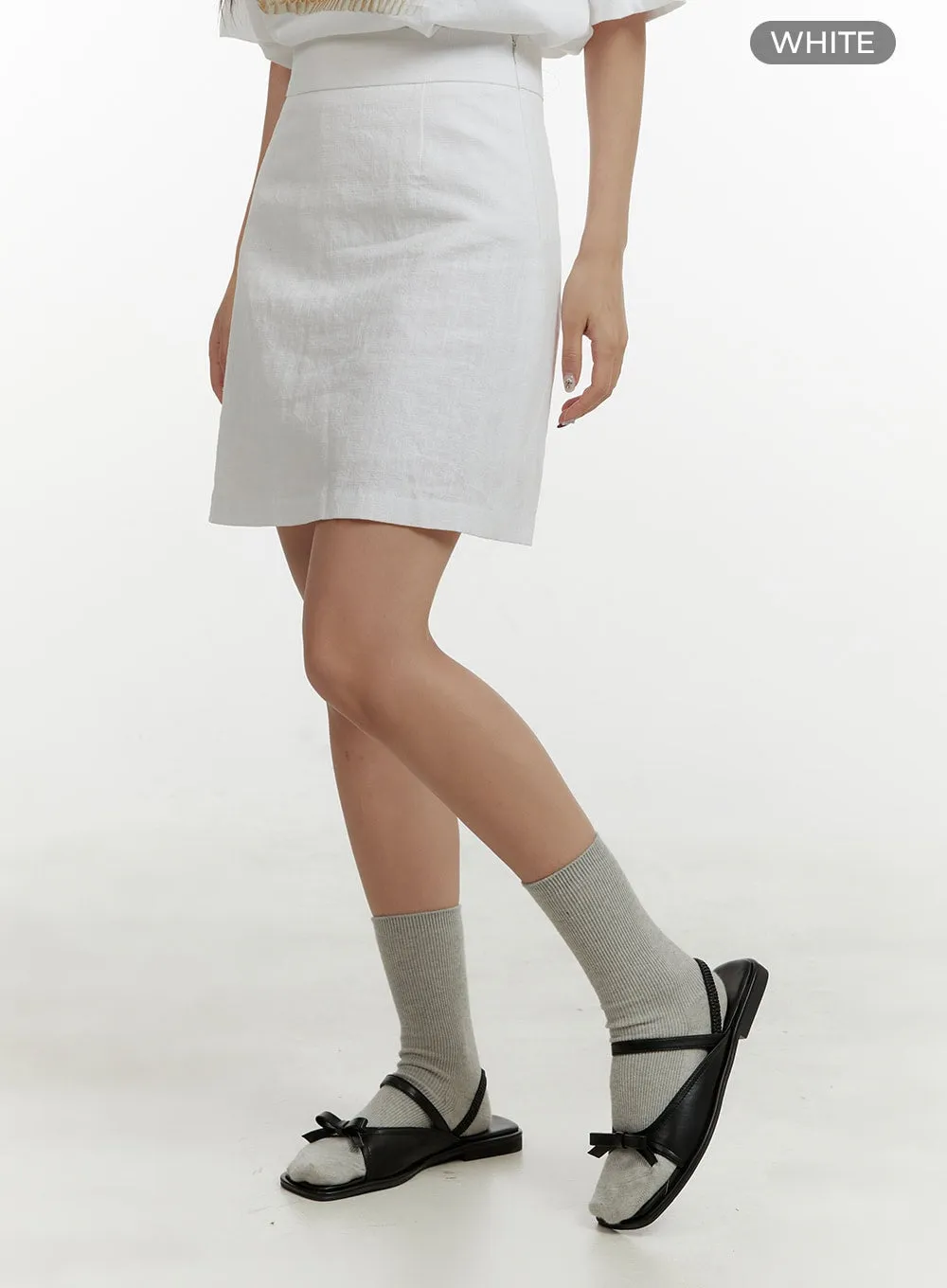 Linen Mini Skirt OY413