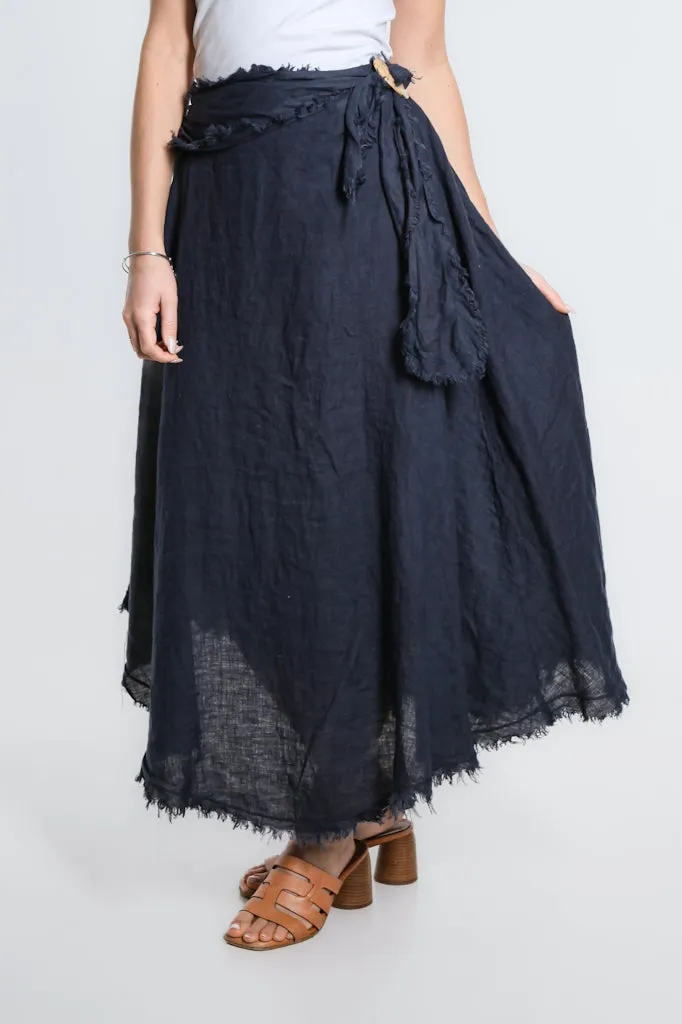 Maureen Diagonal High Low Linen Skirt (SS104)