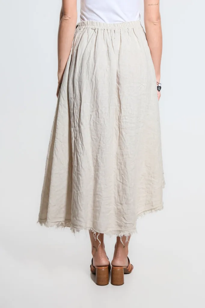 Maureen Diagonal High Low Linen Skirt (SS104)