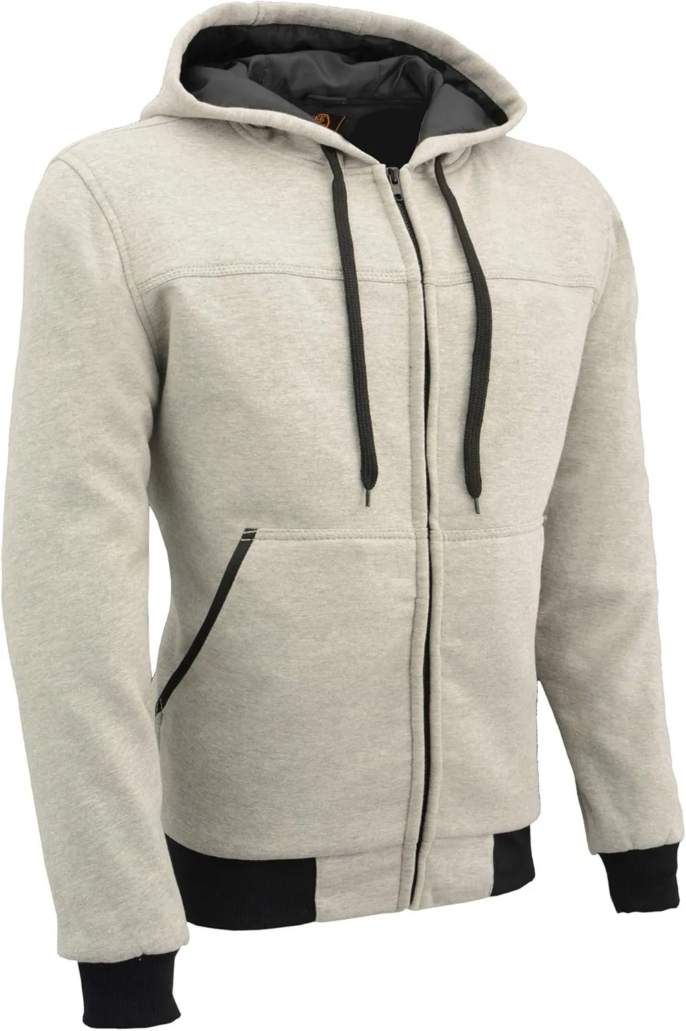 Milwaukee Leather MPM1788 Men's Black CE Approved Armored Riding Hoodie Sweater w/Aramid by DuPont Fibers