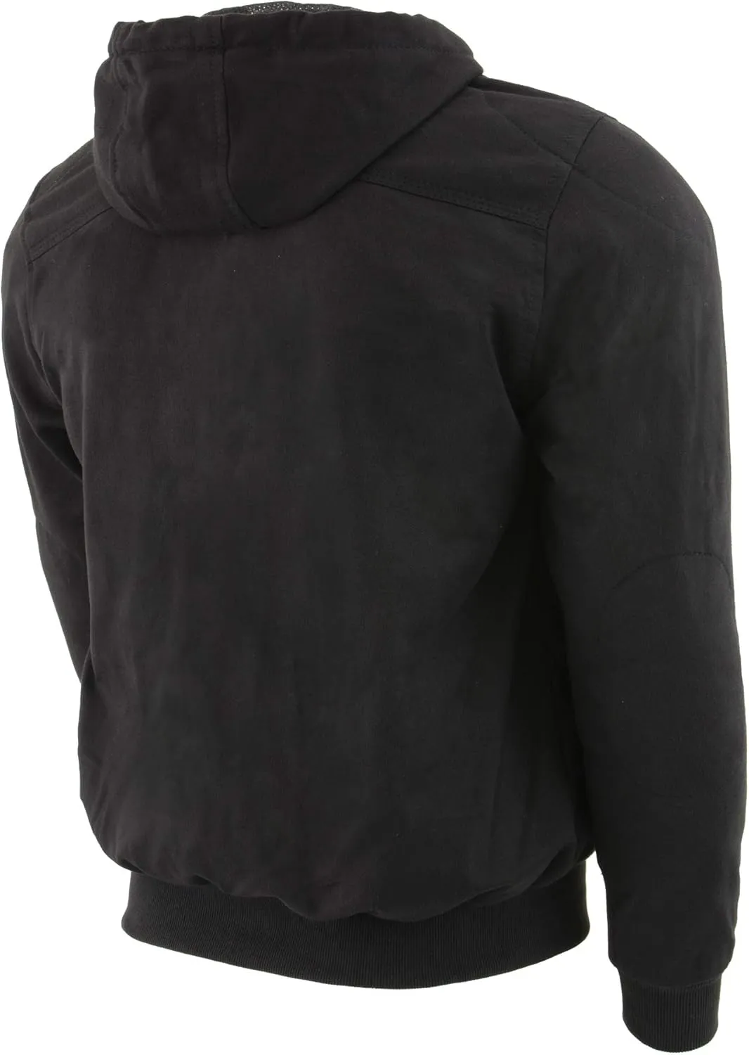 Milwaukee Leather MPM1788 Men's Black CE Approved Armored Riding Hoodie Sweater w/Aramid by DuPont Fibers