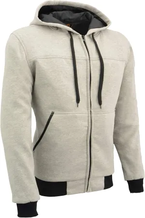 Milwaukee Leather MPM1788 Men's Black CE Approved Armored Riding Hoodie Sweater w/Aramid by DuPont Fibers