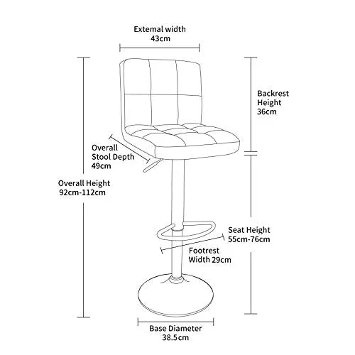 Neo Black Fabric Cuban Bar Stools