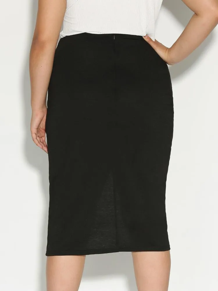 Ruched Split Hem Skirt
