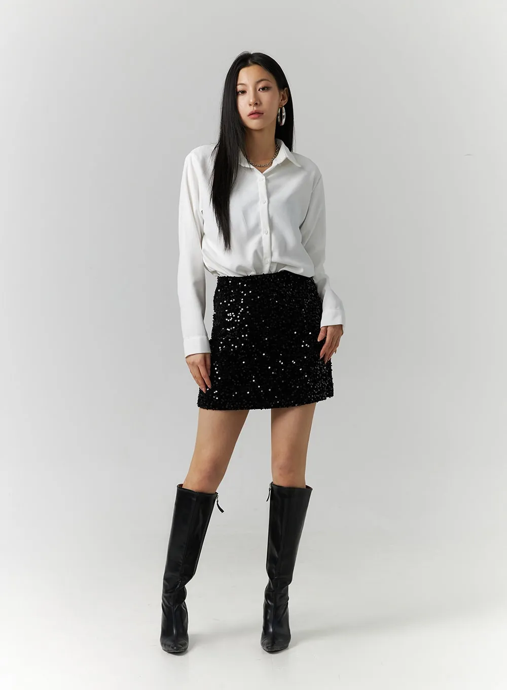 Sequin Mini Skirt ID306