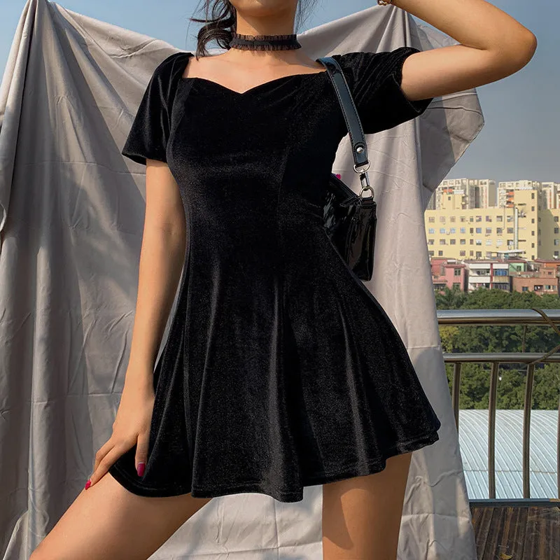 Short Sleeve Slim A-Line Dress