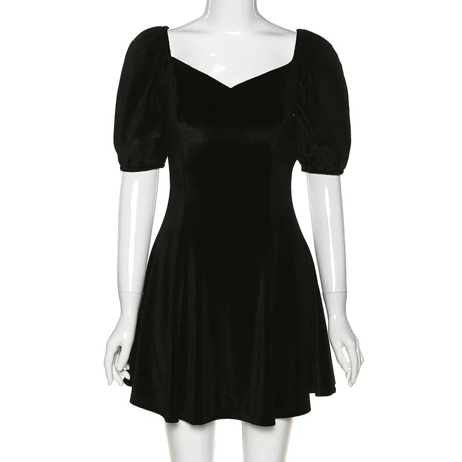 Short Sleeve Slim A-Line Dress