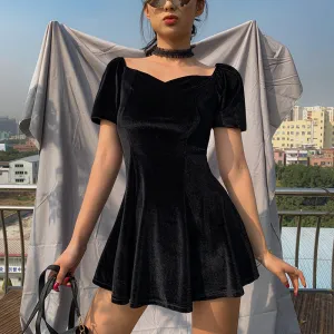 Short Sleeve Slim A-Line Dress