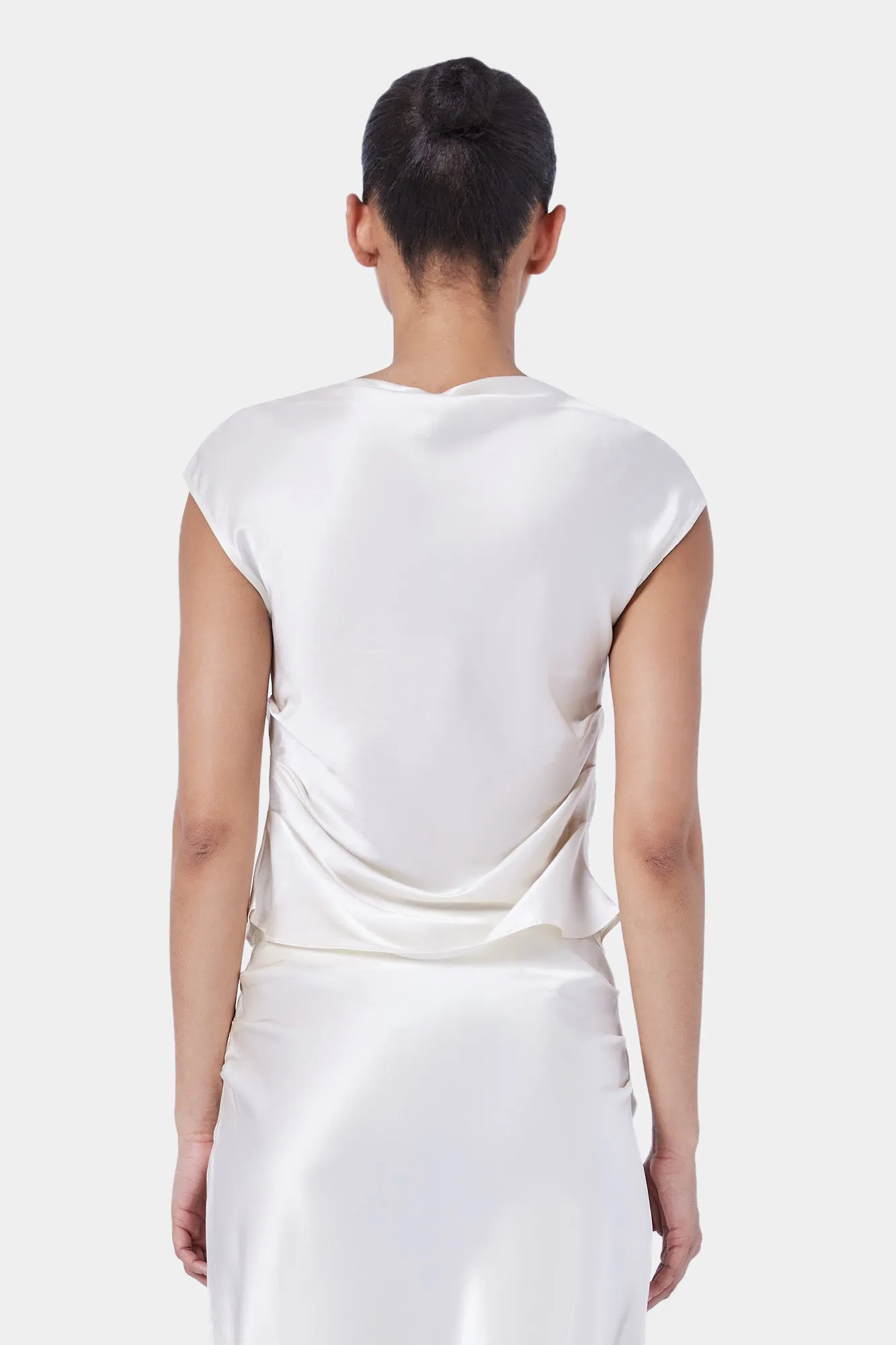 Sleeveless Tucked Top