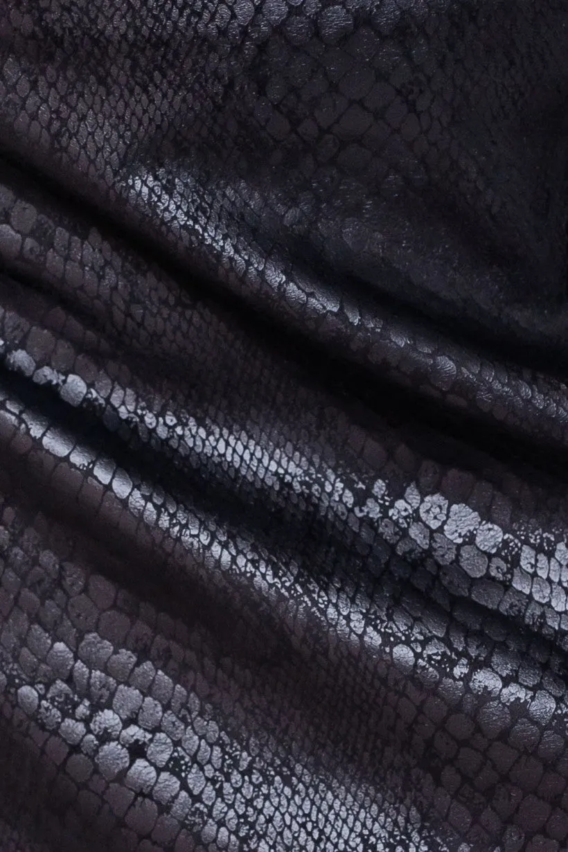 Snake Print Plus Faux Leather Mini