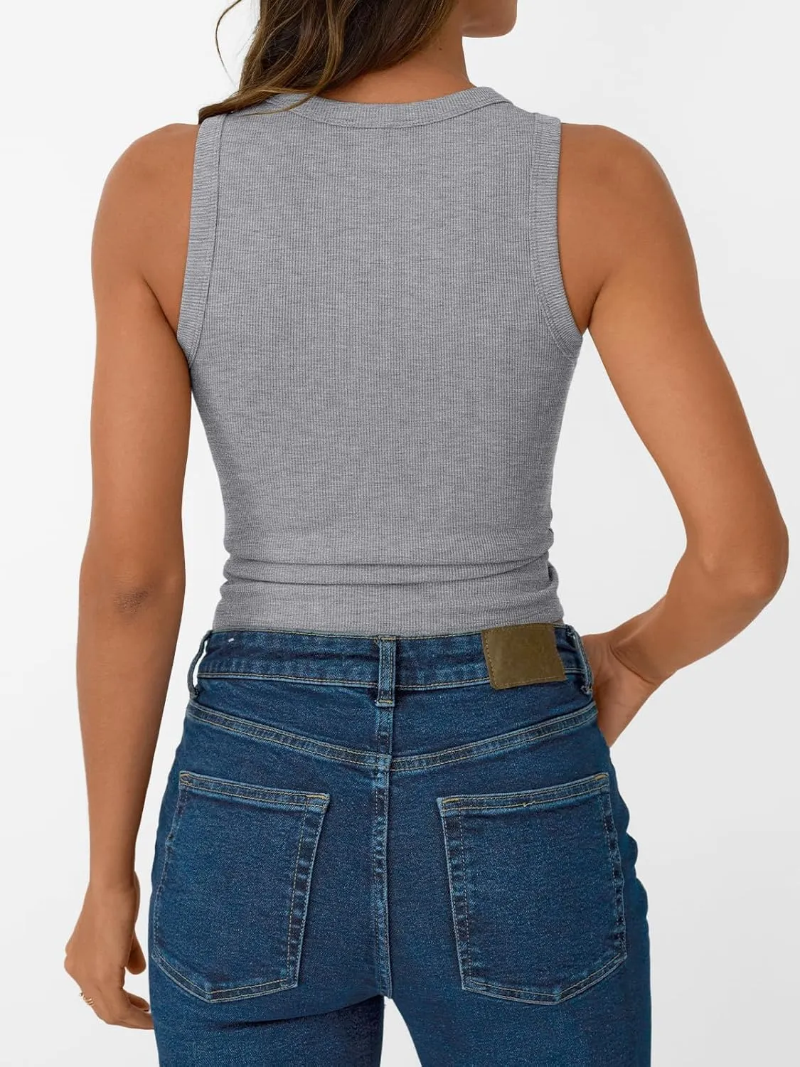 SUNBS Womens 3 Pack Tank Tops Summer 2025 Sleeveless Racerback Ribbed Workout High Neck Basic Trendy Fashion Clothes