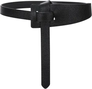 SUOSDEY Womens Genuine Leather Belt for Dress, Tie a Knot Leather Waist Belt for Jumpsuit Coat