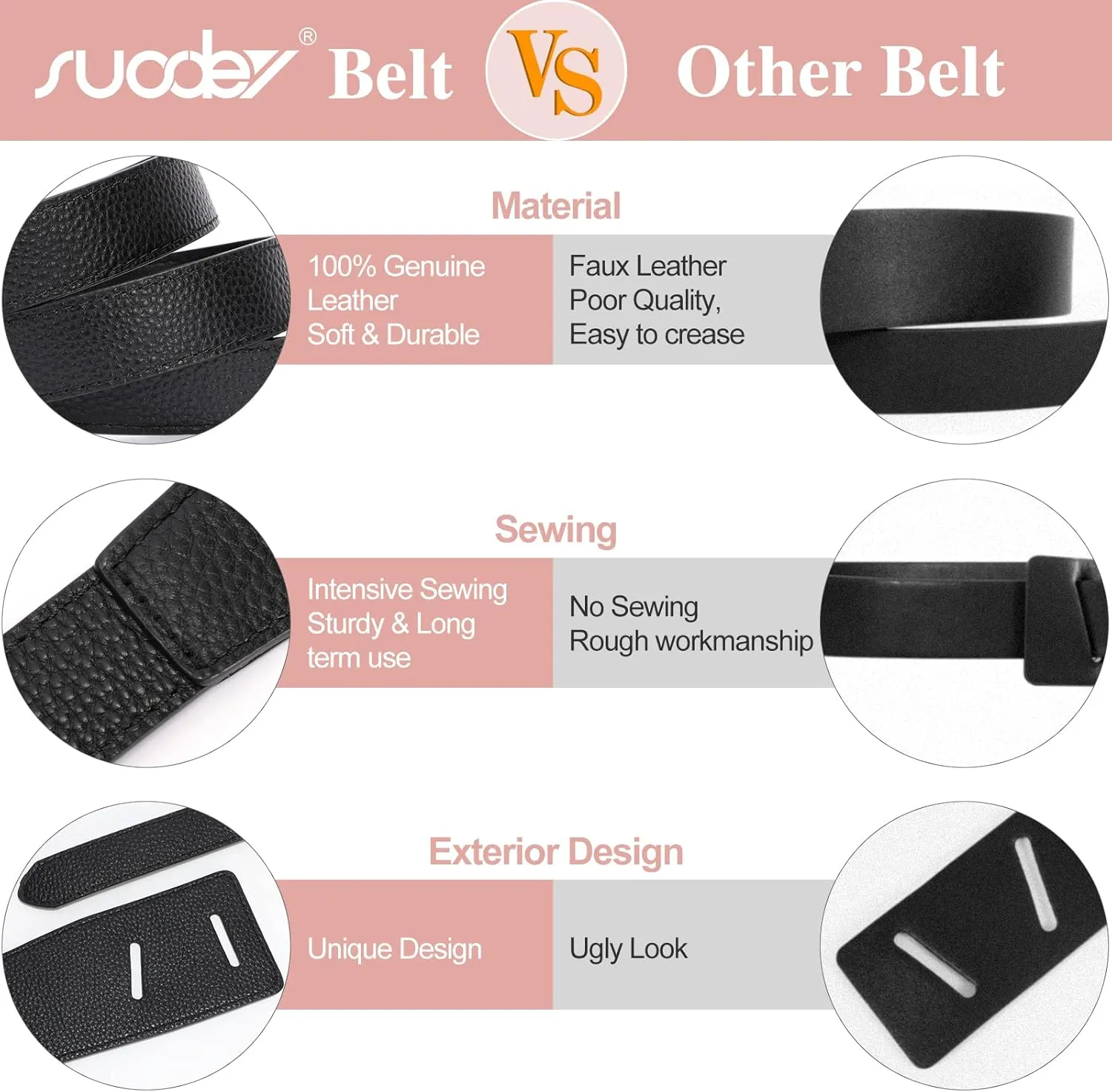 SUOSDEY Womens Genuine Leather Belt for Dress, Tie a Knot Leather Waist Belt for Jumpsuit Coat
