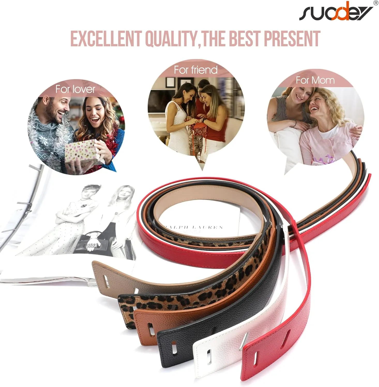 SUOSDEY Womens Genuine Leather Belt for Dress, Tie a Knot Leather Waist Belt for Jumpsuit Coat