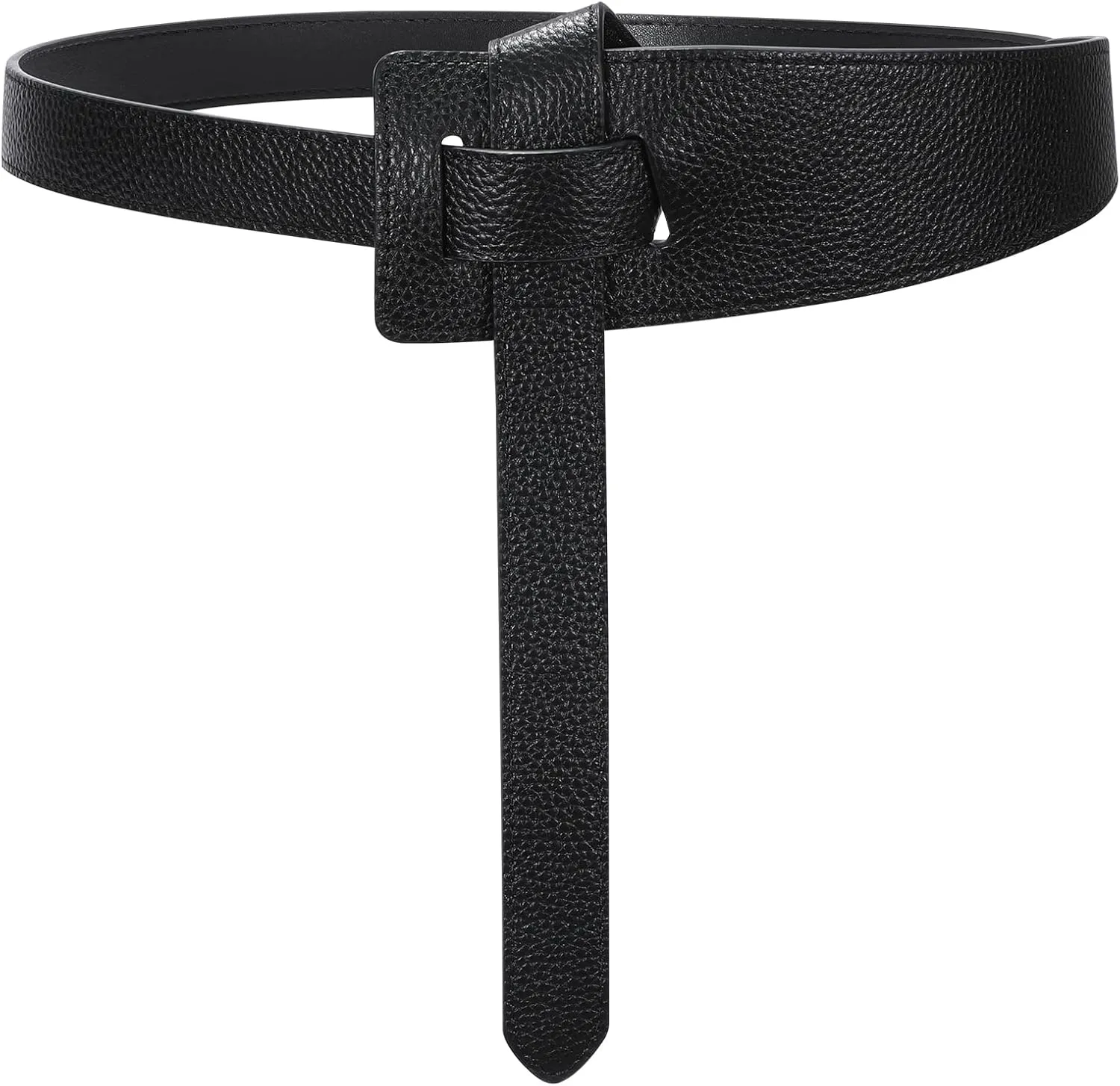 SUOSDEY Womens Genuine Leather Belt for Dress, Tie a Knot Leather Waist Belt for Jumpsuit Coat