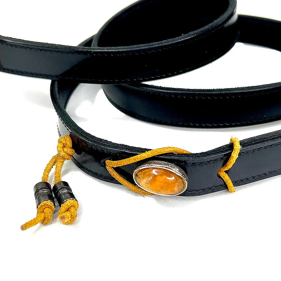 Tiger Eye Polished Leather Leash