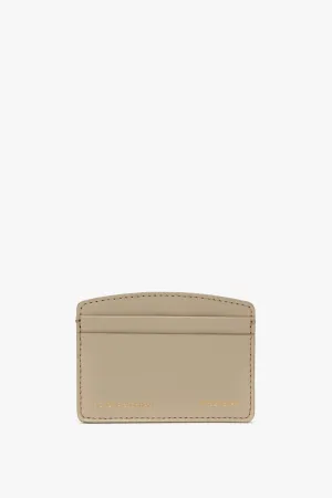Victoria Card Holder In Taupe Grained Leather