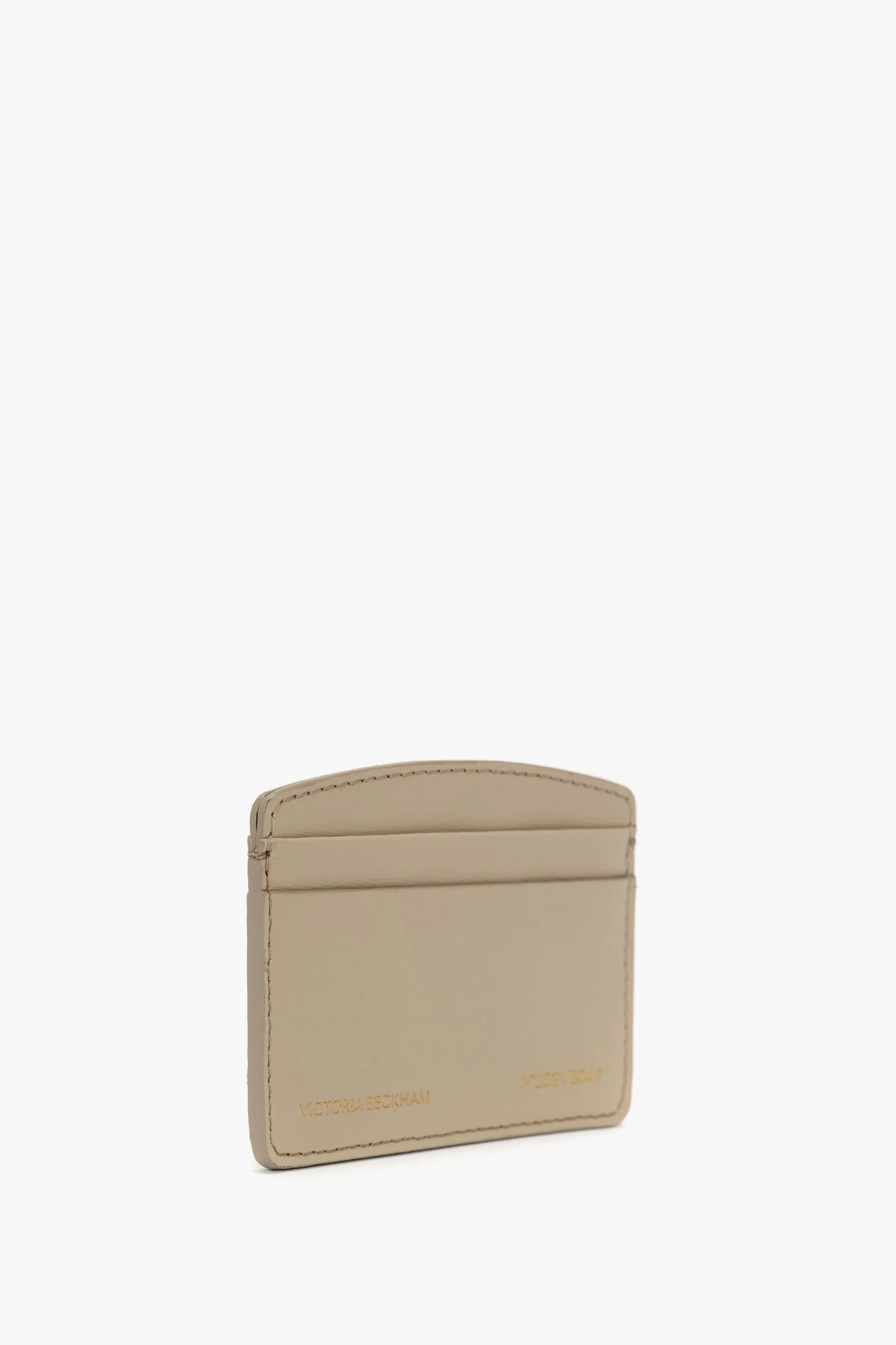 Victoria Card Holder In Taupe Grained Leather