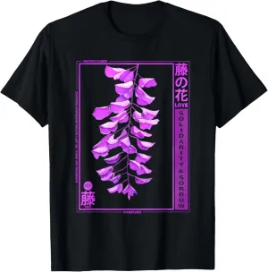 wisteria anime flower in japan soft grunge anime aesthetic T-Shirt