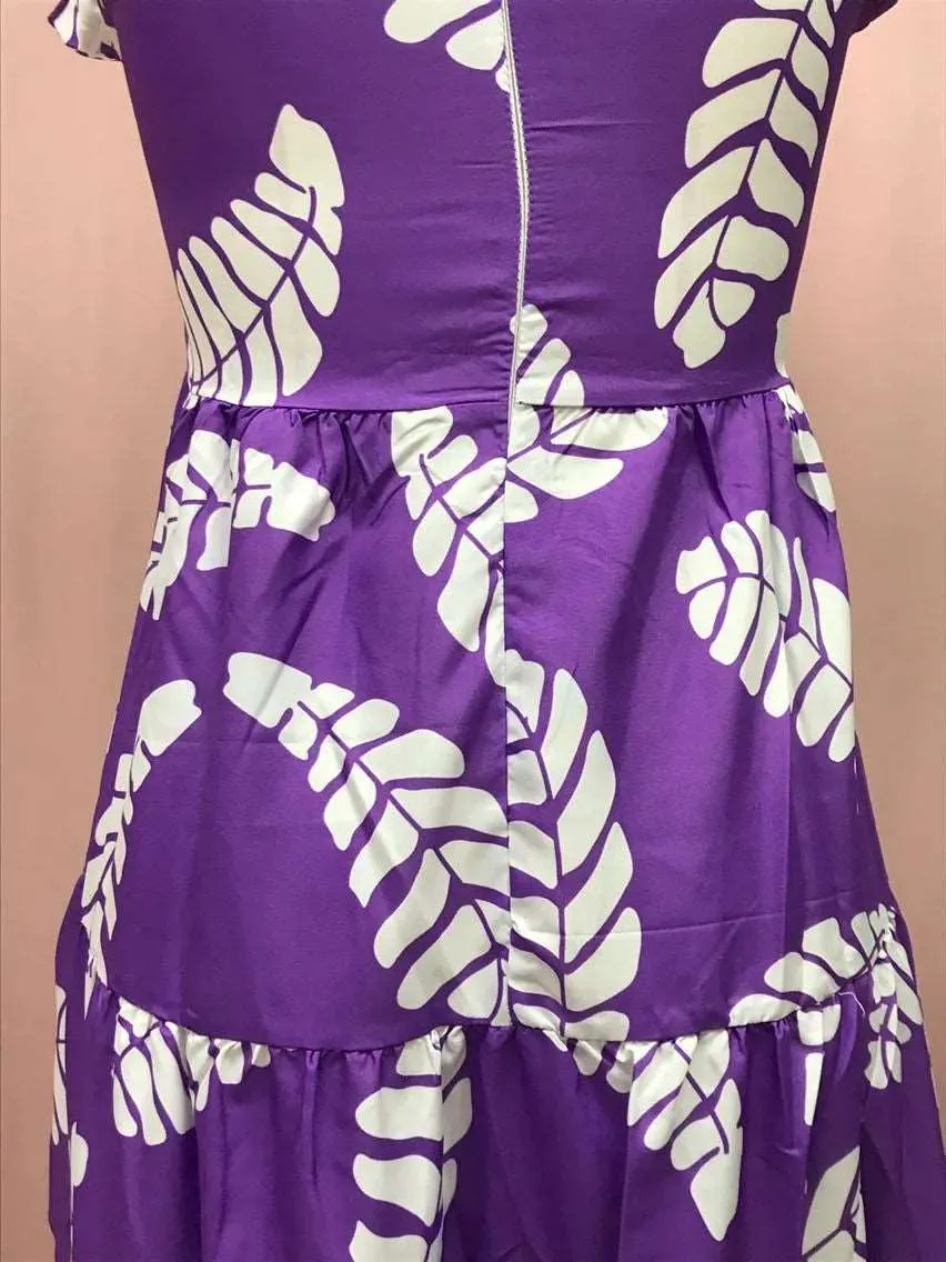 Women's Violet Sleeveless Waist Slimming Dress