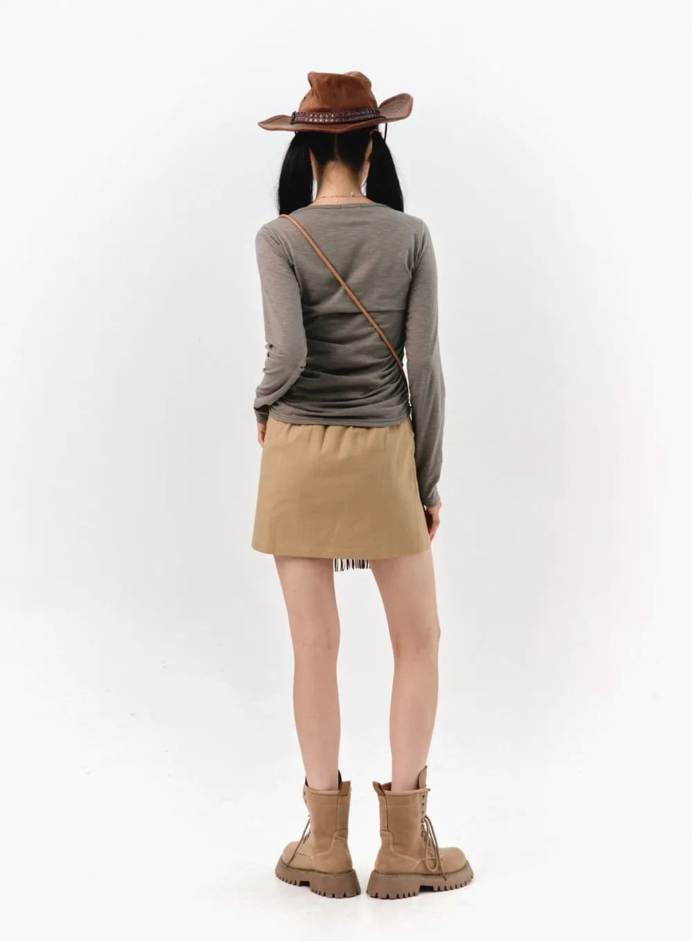 X Strap Mini Skirt IS321